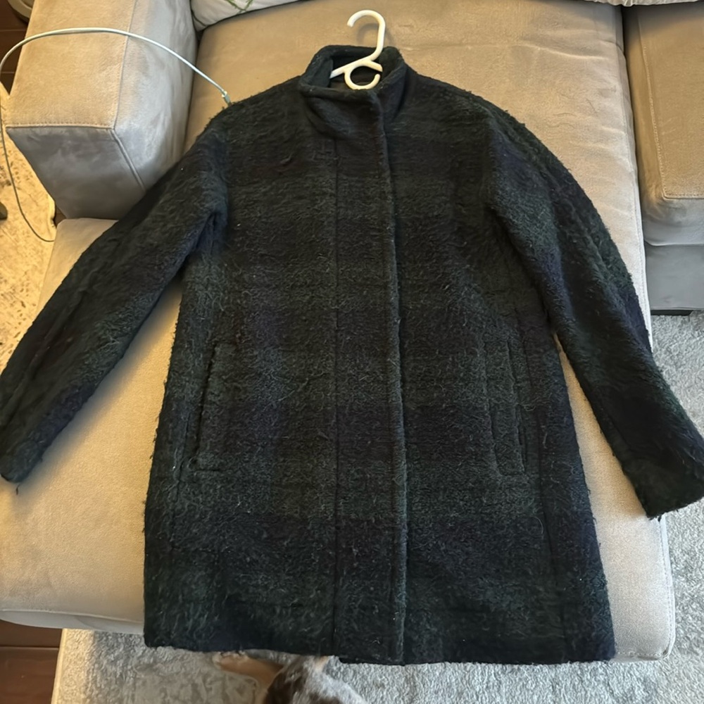 Jcrew boucle plaid cocoon coat
